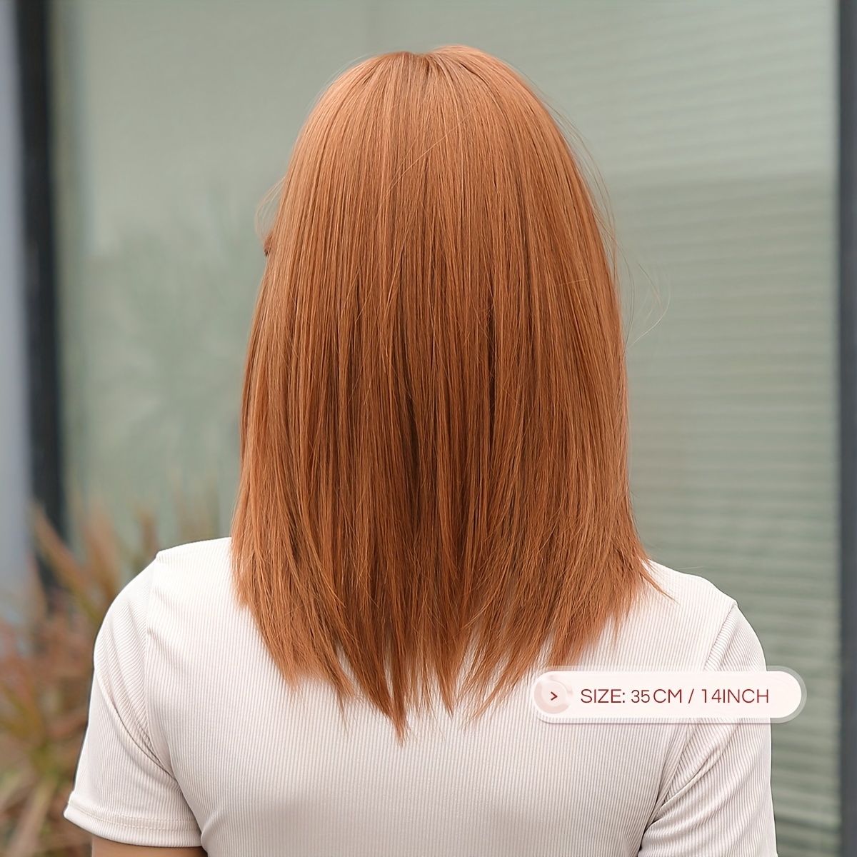 Light Brown Straight Hair Wigs Bangs Women Synthetic - Temu