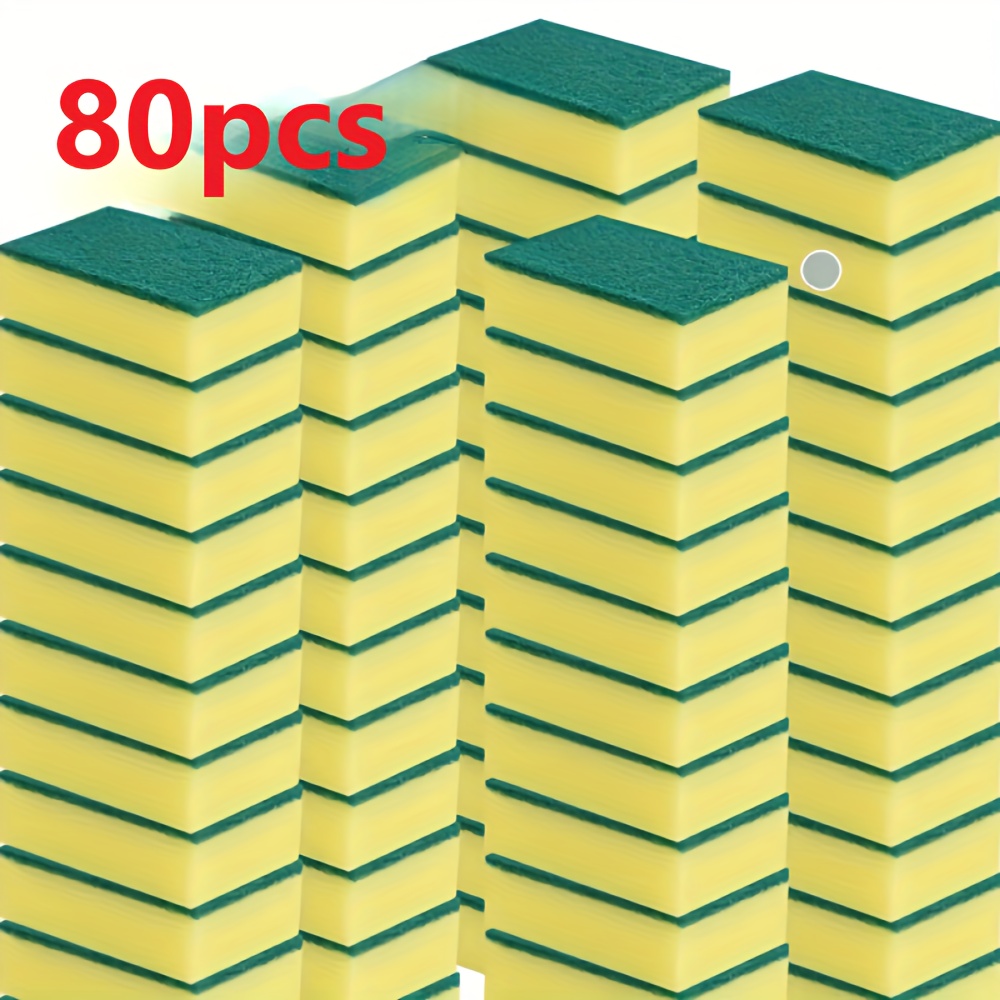 8/40/50/60/70/80/90pcs Multifunctional Dishwashing Sponge Cleaning Cloth, High Absorbency, Suitable for Kitchen Cleaning Bowl Brush Pot Brush Household Advanced Multifunctional Cleaning Sponge