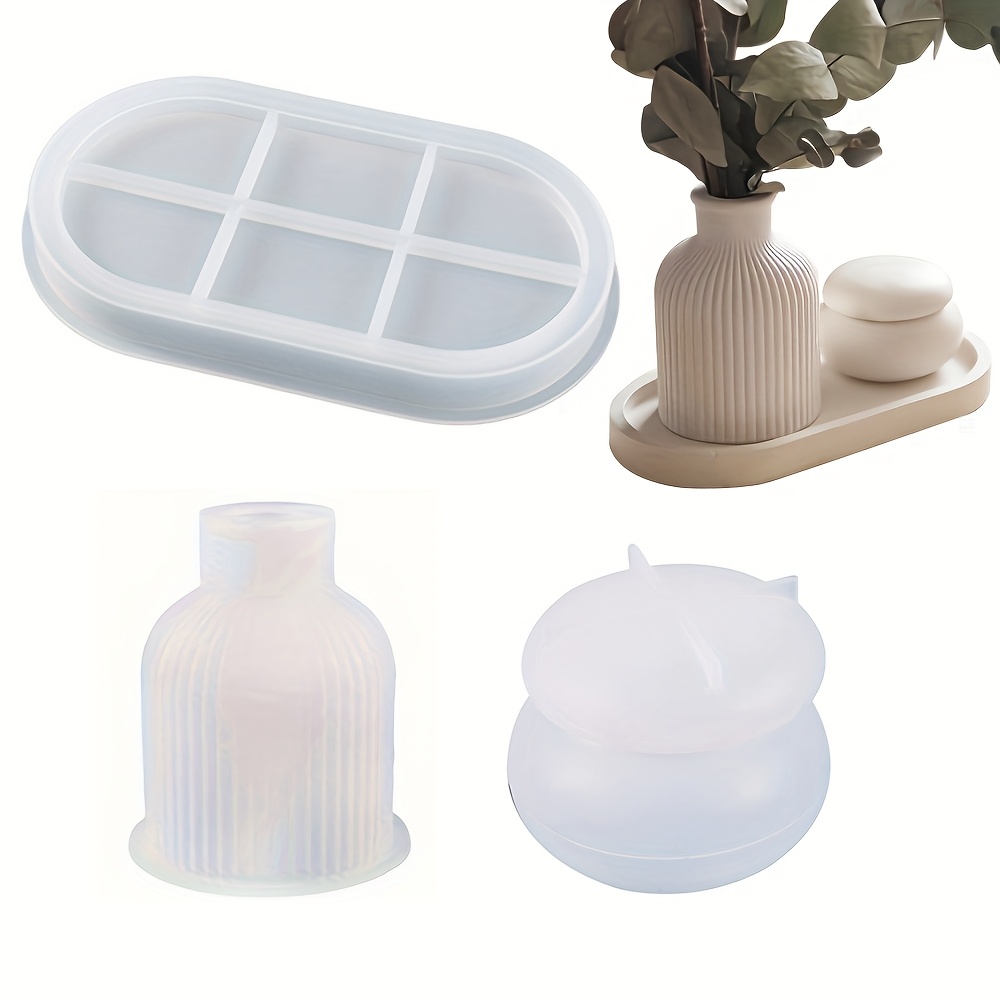 

3pcs/set Molds, , Vase , Storage Jar , Epoxy Plaster For Making, Diy