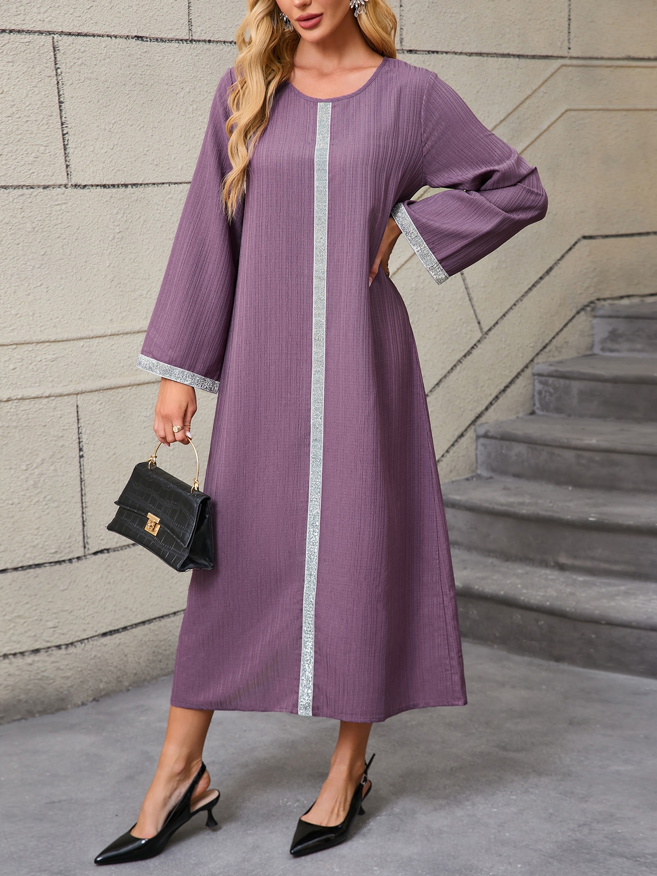chinese dress ladies IL Loose V-Neck Dress