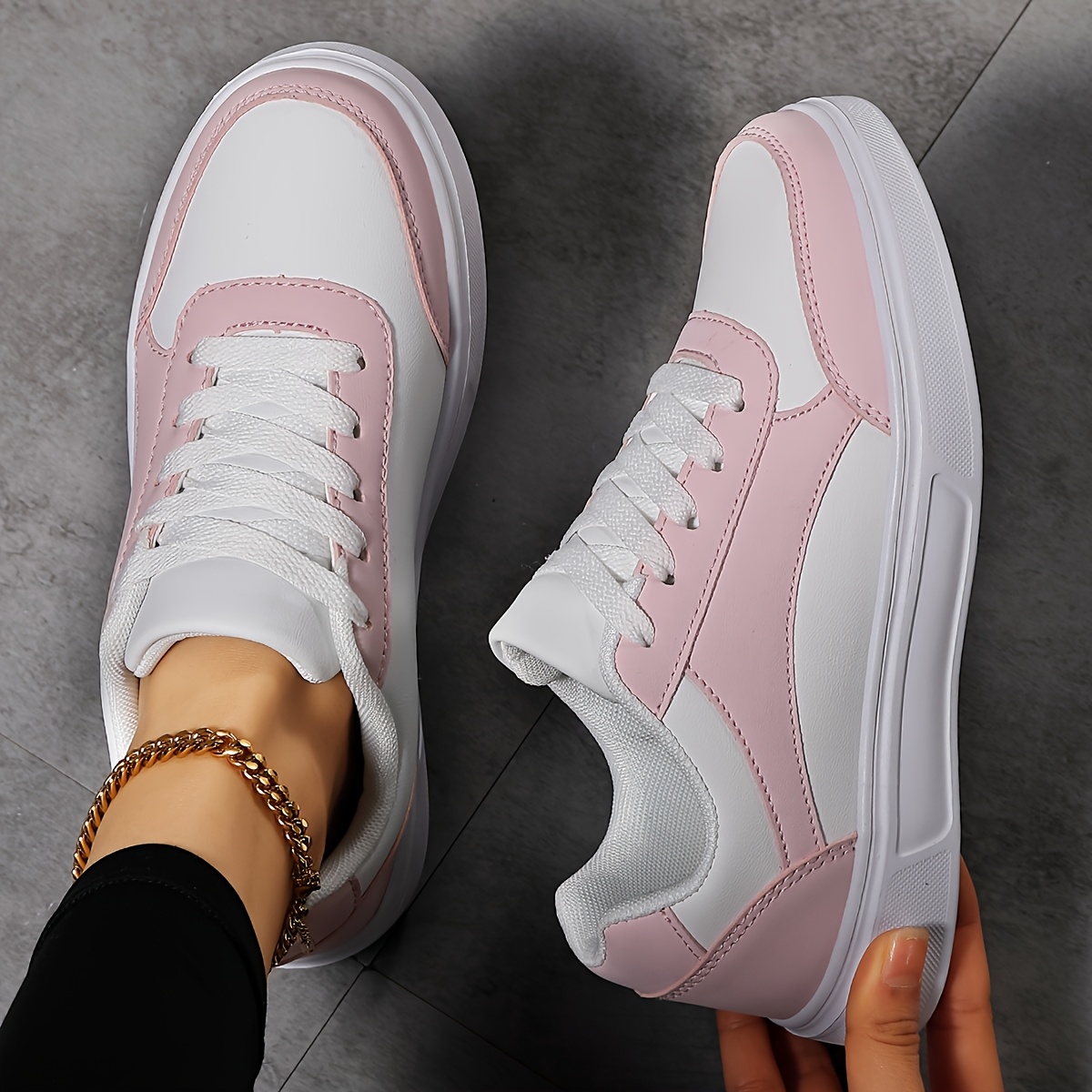 Zapatillas Ligeras y Transpirables para Mujer - Minimalistas de Caña Baja con Cordones y Punta Redonda, Ideales para Oficina y Ropa Casual - Parte Superior Suave y Suela Acolchada - Calzado Cómodo para Estudiantes y Profesionales Todo el Año, Zapatos para Mujer