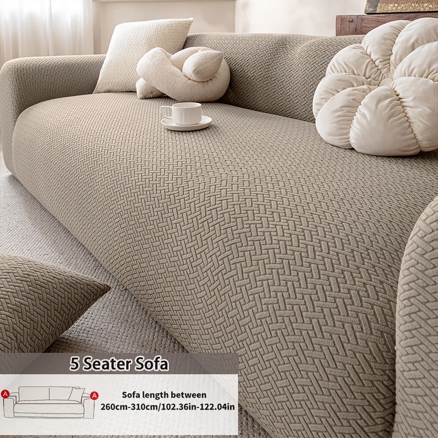 TEMU 1pc Sofa Cover, Machine Washable, Anti-scratch For Pets, One-piece Design, High Elasticity, , Elastic , Suitable For 1-person, 2-person,