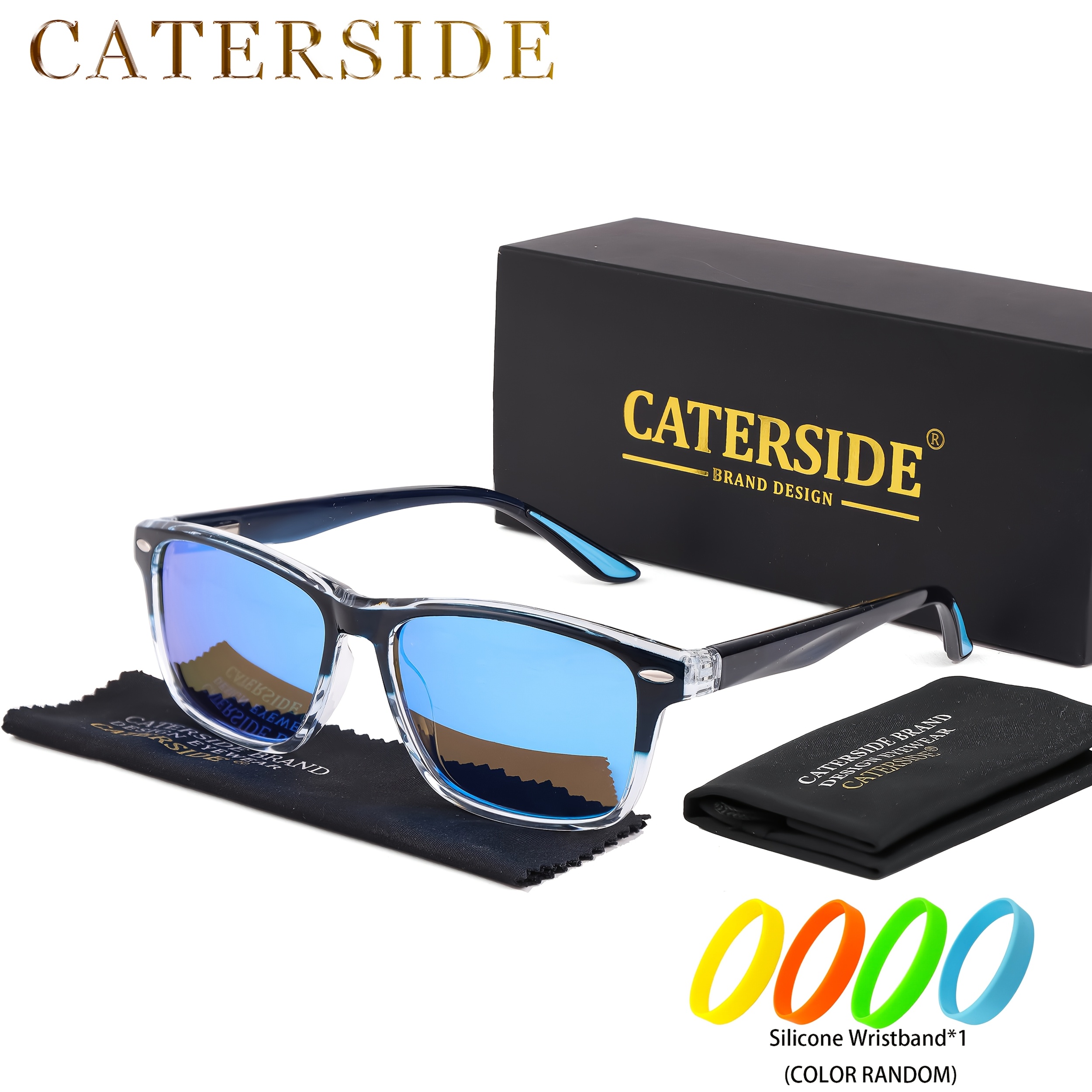 Caterside Vintage Square Sunglasses with TR90 Frame