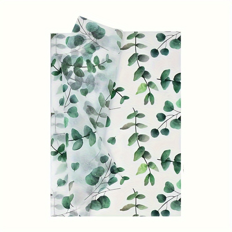 

20-piece Eucalyptus Tissue Paper - Green Leaves Design For Gift Wrapping, Party & Wedding Decor | Versatile Flower Bouquet Supplies