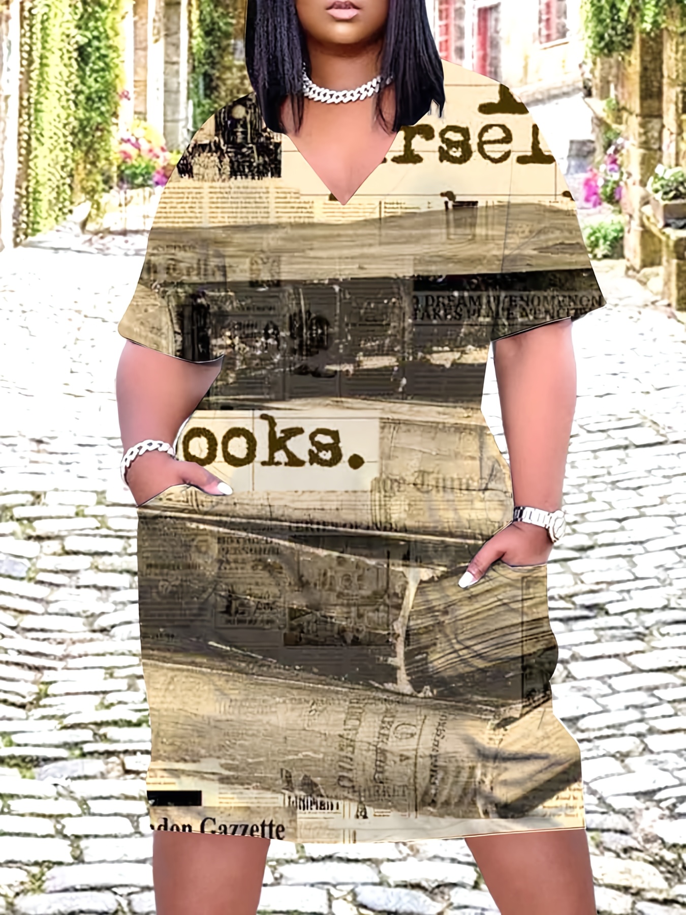 newspaper dress sold on Temu United States