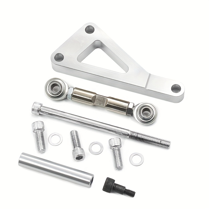 TEMU Sbc Alternator Bracket, Long Water Pump Lwp Aluminum Alloy Alternator Bracket Kit Polished For Chevy Sbc 350 Engine Silvery