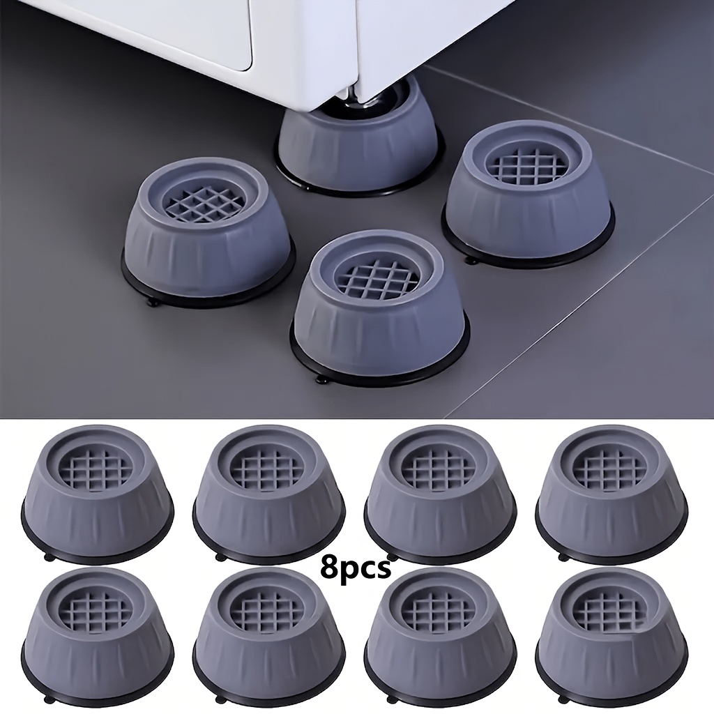 TEMU 4/8pcs Anti-vibration Washing Machine Pads - Height Increase, Non-slip, Shock-absorbing Plastic Pads, Home Appliance Noise Reduction, Suitable