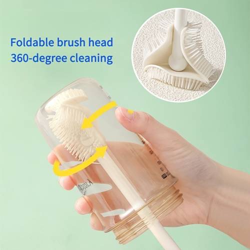 1pc long handle cup brush flexible deep cleaning brush suitable for water bottles baby bottles and mixing jugs scratch resistant cleaning brush ergonomic grip suitable for narrow and reach areas