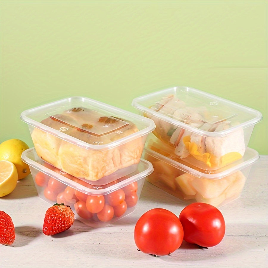 

10-pack Polypropylene Containers 1000ml - Bpa-free Rectangular Food Storage Boxes With Lids - Leakproof, Microwavable, Freezer & Dishwasher Safe For Cooked Food, Pasta, Fruit Salads & More