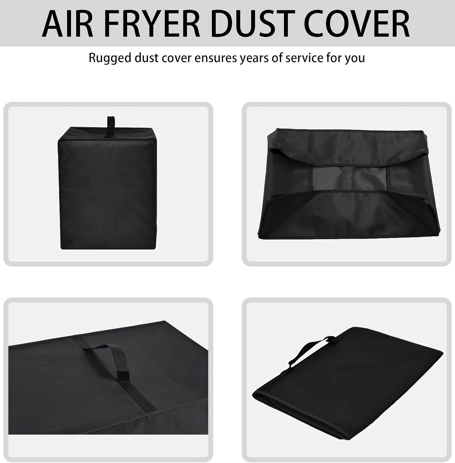 1pc waterproof air fryer   dustproof protective oven cover multifunctional   fryer accessory for home use non food contact black gray details 3