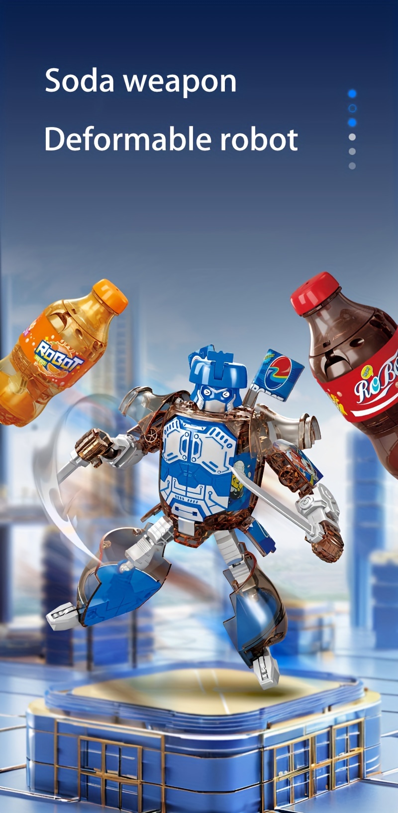 Transformable Soda Can Robot Toy, Interactive Transforming Robot Figures, Durable ABS Material, for Tabletop Display, Ages 14+