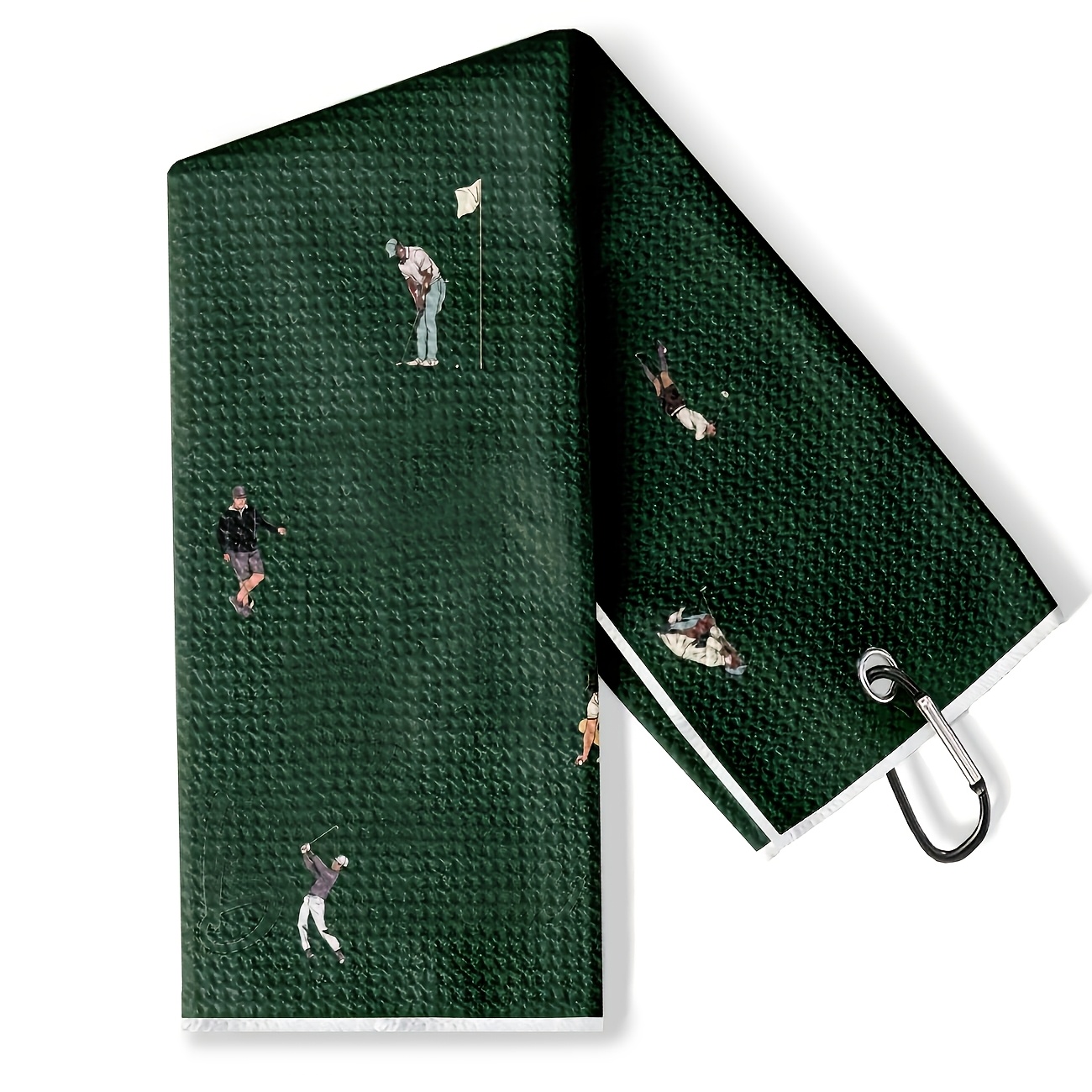 TEMU Golf Towel With A Fun "golf"-themed Printed Pattern, Depicting Male And Female Golfers Swinging, Putting, And Watching Matches. Soft And