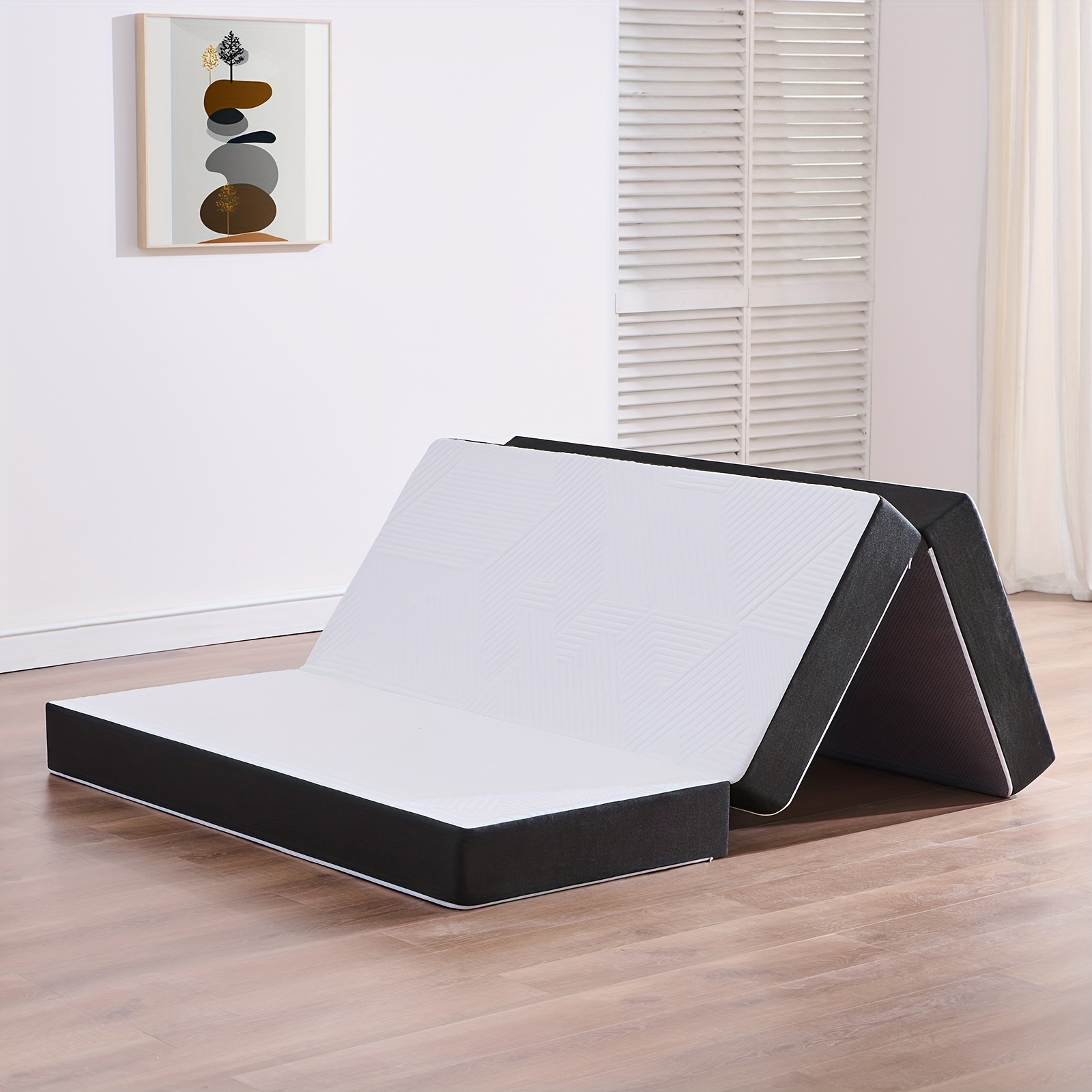 foldable mattress 4 6 inch folding mattress with washable cover tri fold mattress suitable for travel camping floor portable bed mattress 4 6 trifold mattress