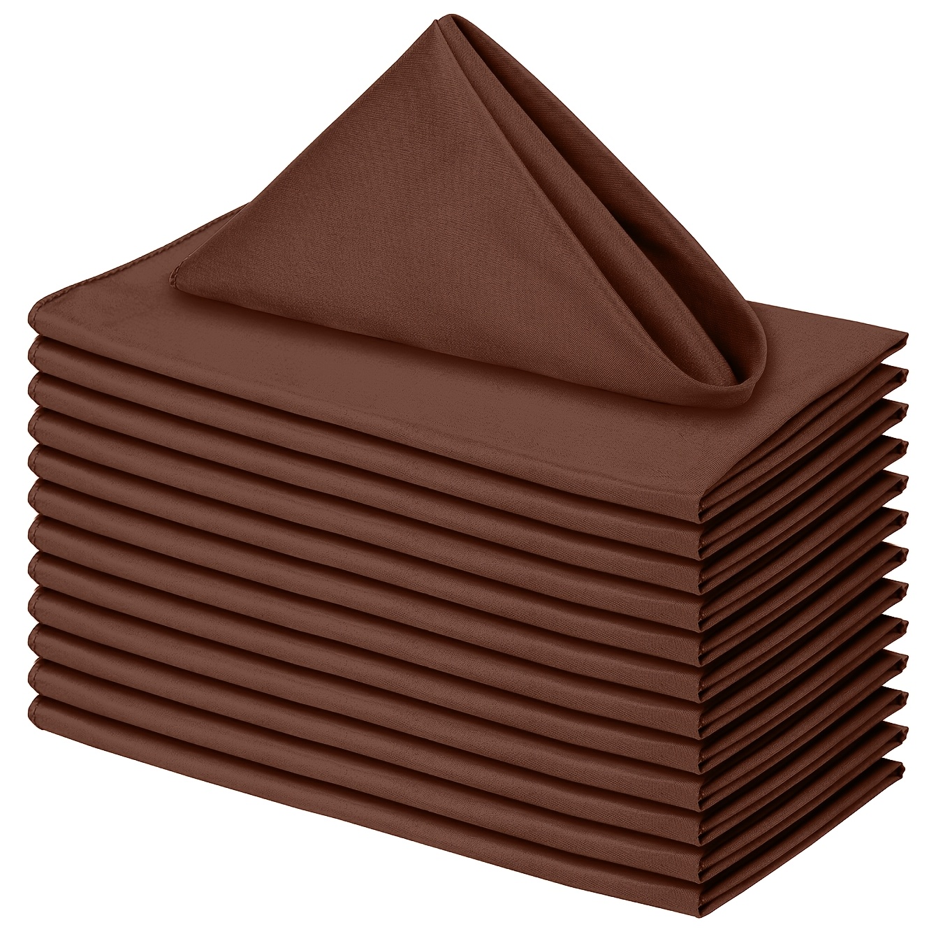 TEMU 26pcs Elegant Square Polyester Cloth Napkins - 2 Sizes , Washable Reusable Decorative Tablecloths For Weddings, Valentine's Day, Restaurant