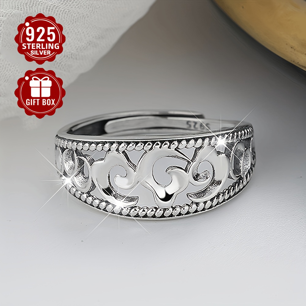 925 Silver Vintage Cloud Pattern Ring for Women