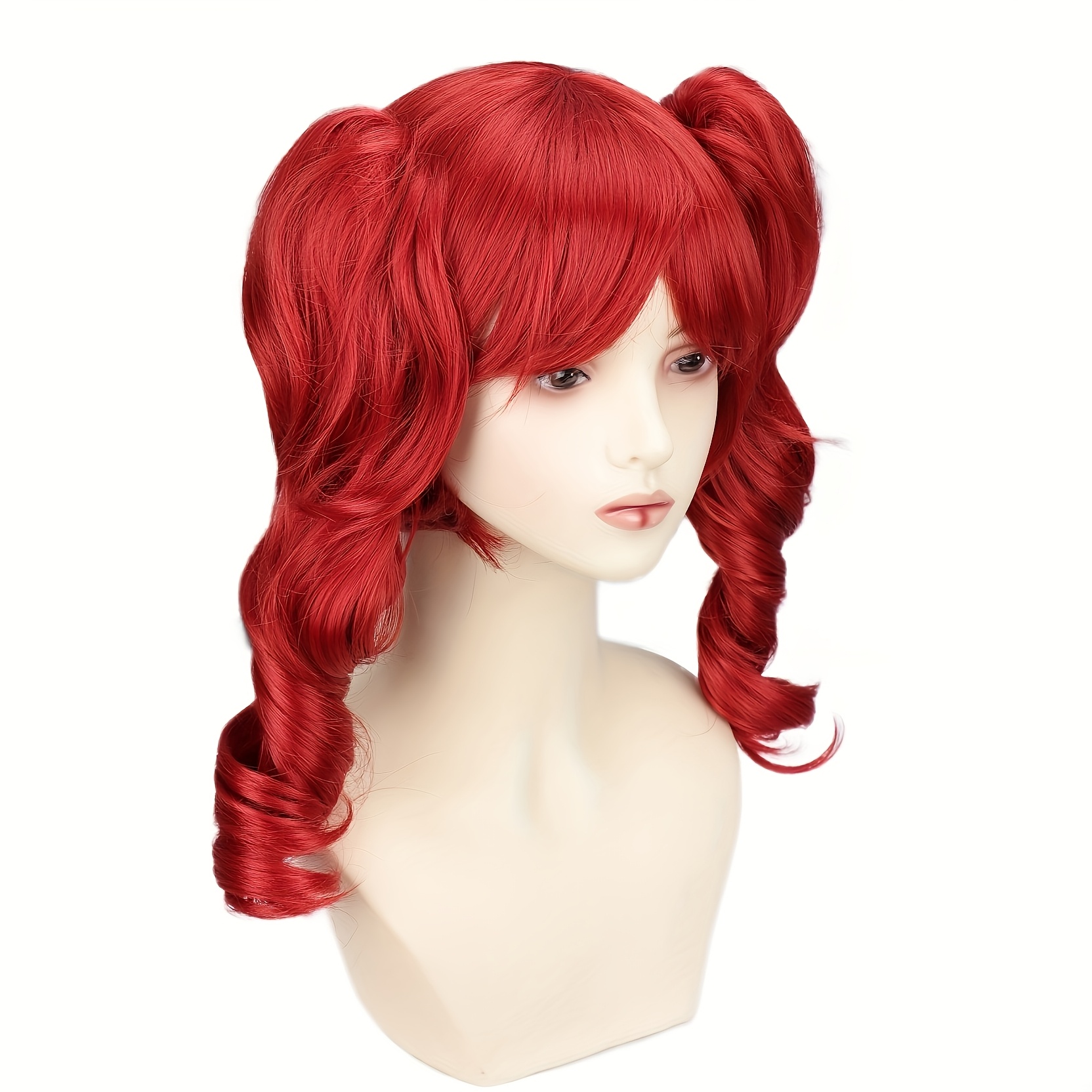 TEMU Peluca de Cosplay para Mujer en Anime | Resistente al , Coleta con Flequillo, Fibra de , Densidad, Red de Rosas - Ideal para Halloween y Fiestas