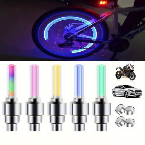 2 packs of colorful bicycle mountain bike color matching lights fluorescent stick core lights bicycle driving equipment enhance riding safety and add a cool decorative touch