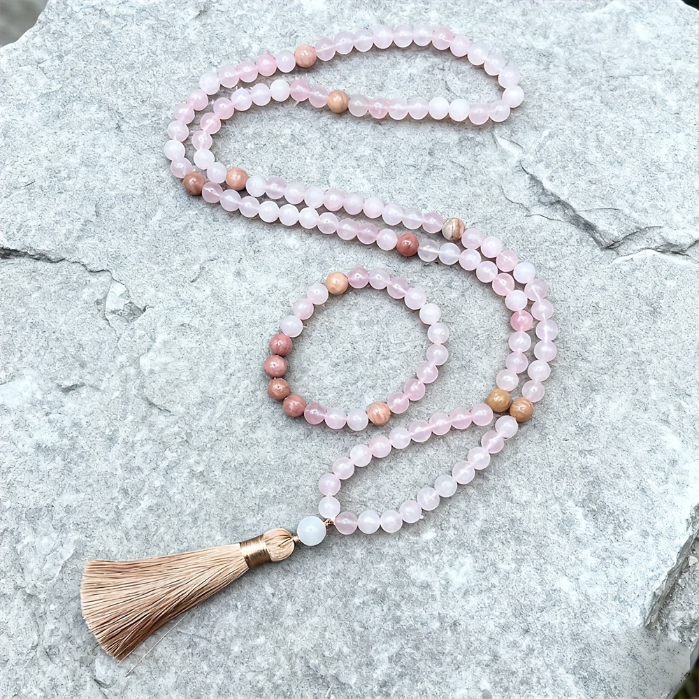 8mm 108 Mala Necklace And Bracelet Set