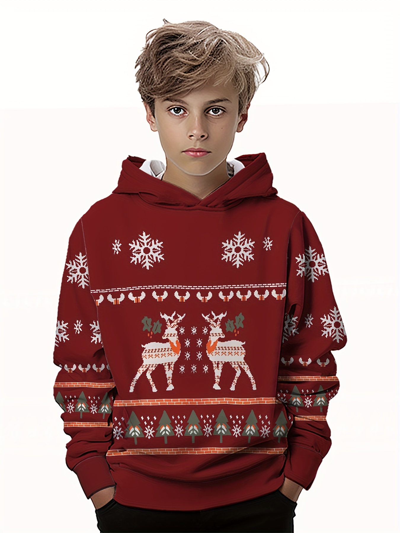 Christmas hoodie boys best sale