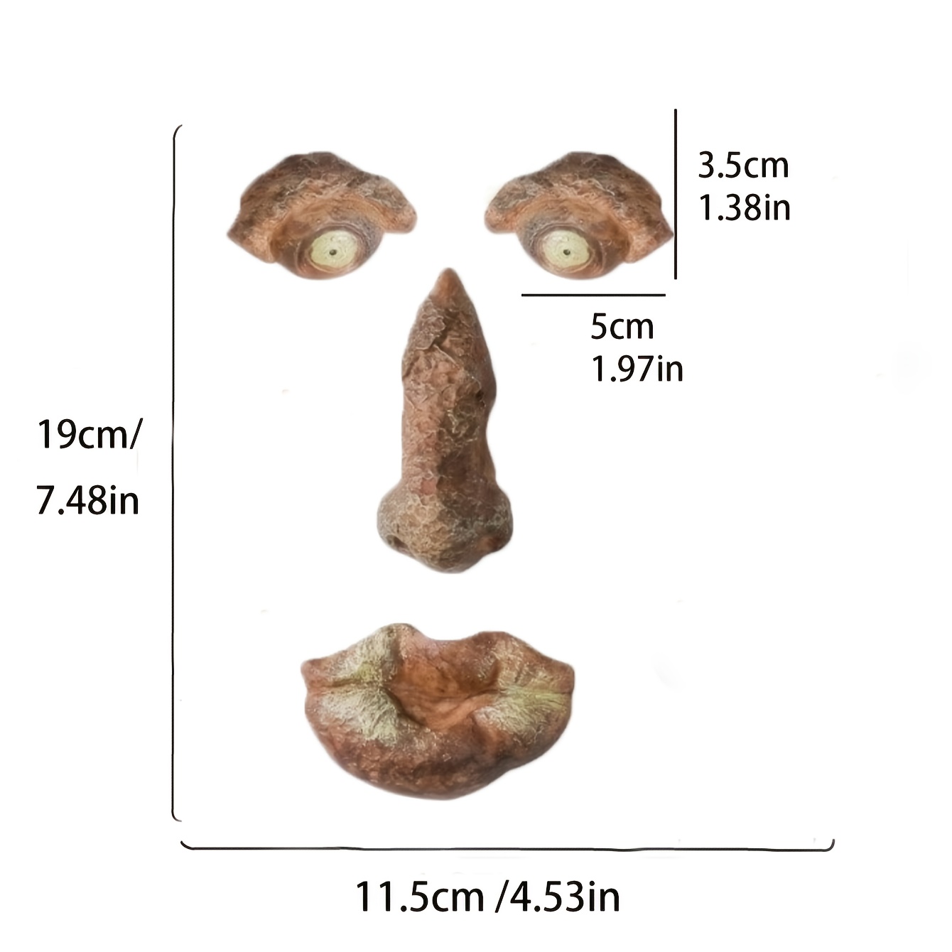 Image of 1pc Outdoor Tree Face Decoration, Old, Bark, , Facial Face, Decoration Features For Outdoor Patio, Art Garden, Whimsical Sculpture For Garden