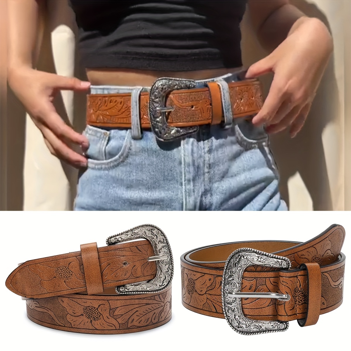 小物 used western belt vintage belt buckles sold on Temu Canada