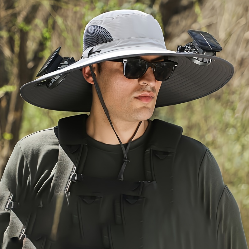 Fishing Hat With Built In Fan Wide Brim Sun Hat With Solar Fan