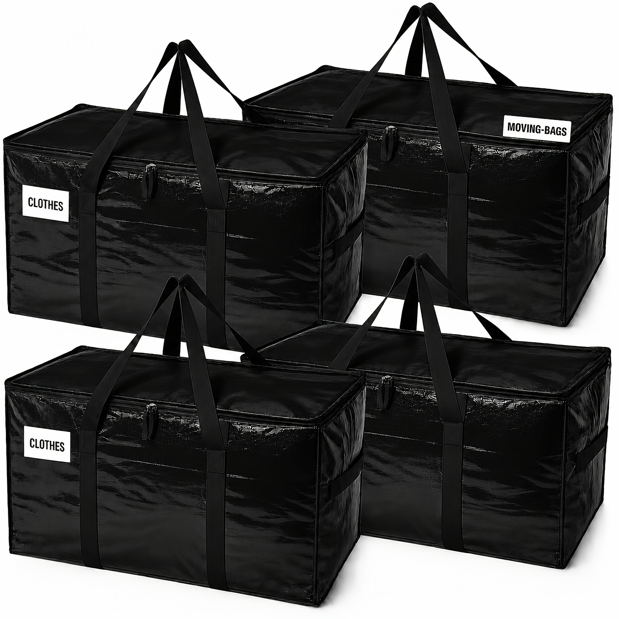 TEMU 8/4pack Extra-large Moving Bags With Lids, Heavy-duty Storage For Winter Clothes, 50 Lb Capacity, Strong Handles And Zippers, Ideal For Moving