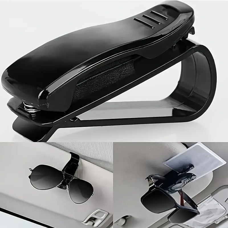 1pc Multifunctional Car Sun Visor Glasses Holder - ABS Material with Bill and ID Card Slots, Essential Car Interior Accessories