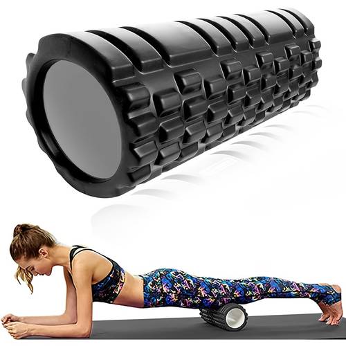 black foam shaft foam shaft massager very suitable for self massage hollow muscle massage yoga muscle roller muscle massage yoga trigger point grid