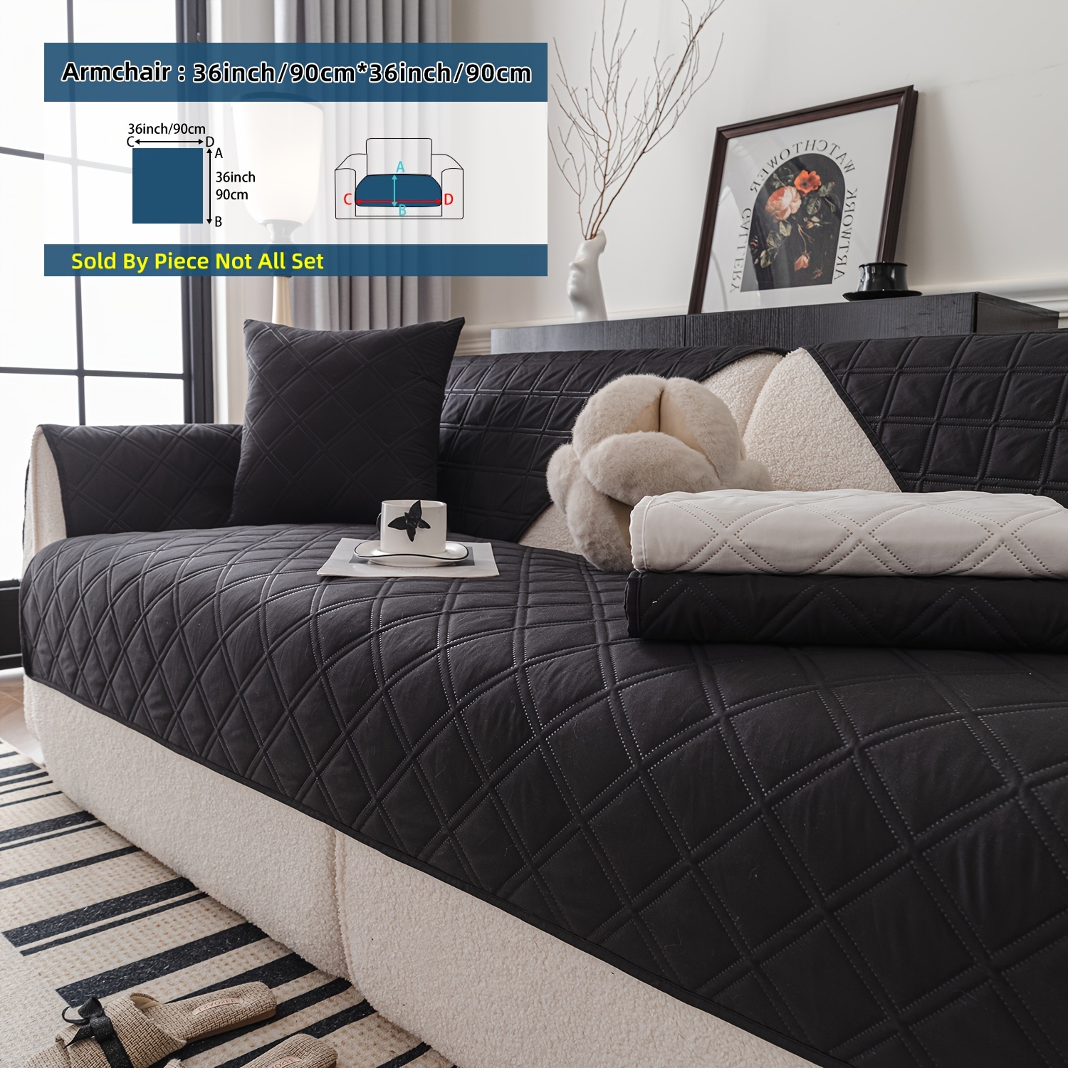 TEMU 1pc Diamond - Patterned Sofa Cushion, Technology Embossing Craft, Multiple Colors , Soft & Skin - Friendly, Suitable For Home Decor Scenes