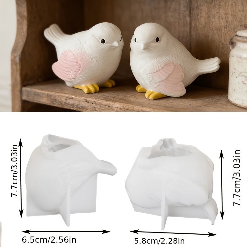 E-shop 2 Stk. DNEJIU Vogelförmige Harz-Silikonform, geeignet für Gips//Zement/Bastelarbeiten, DIY-Form für Außenbereich/Dekoration,