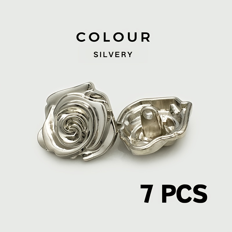 TEMU 7 Bottoni Metallici Vintage 3D a Forma , 18/20/23mm Bottoni Piccoli per Cardigan, Accessori per Camicie, Maglioni, Abiti, Cappotti, Bottoni