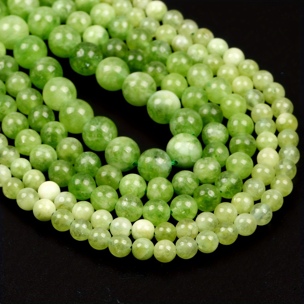 

Green Peridot Jade Beads For Jewelry Making - Natural Stone, Round Loose Spacer Beads In Sizes 4mm-10mm, Diy Bracelet & Necklace Supplies, 15" Strand Beads For Bracelets Glass Beads For Jewelry Making