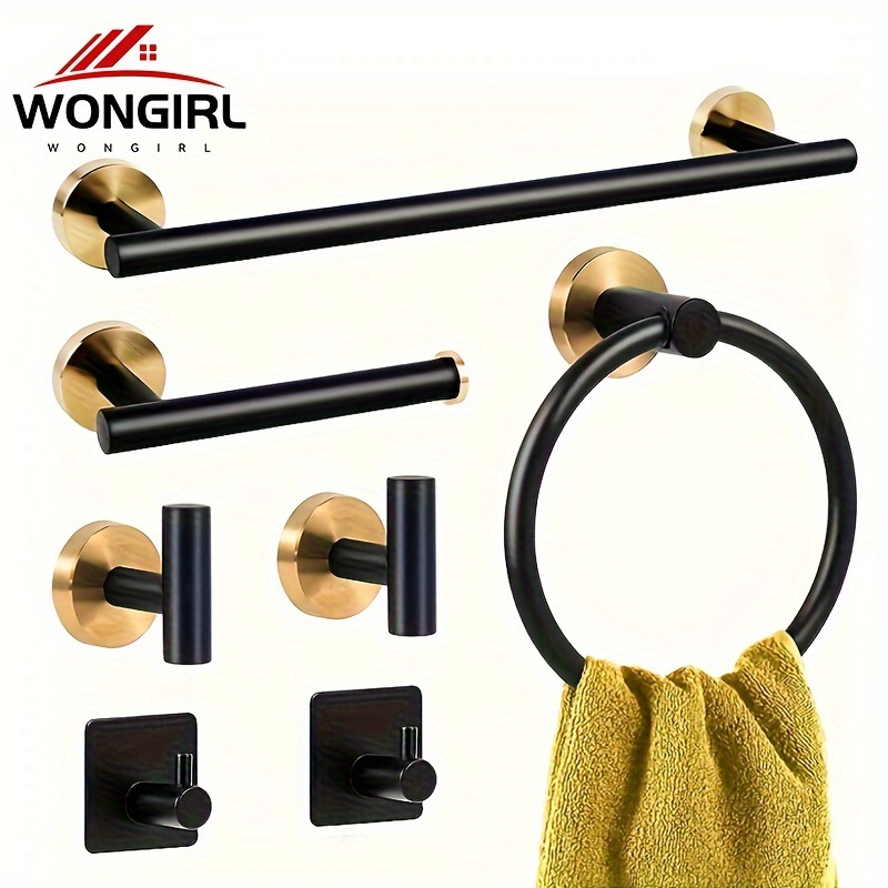 

Wongirl Steel Bathroom Set - -, - Mounted Towel Bar, , & - Decor For A Bathroom