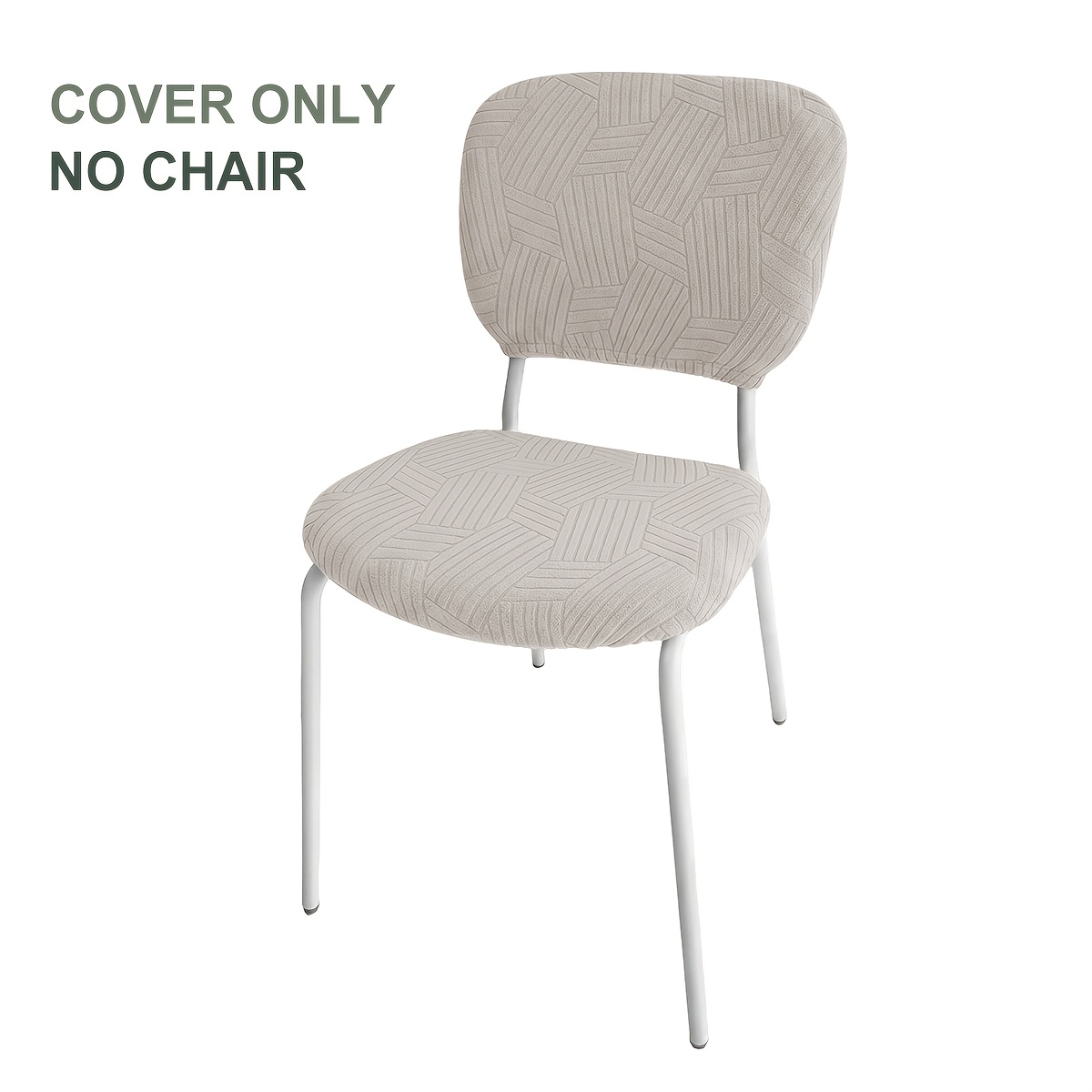 TEMU 2pcs Housse de Chaise 3D Géométrique Jacquard en Molleton Divisée VIHALS Housse de Chaise Pièces
