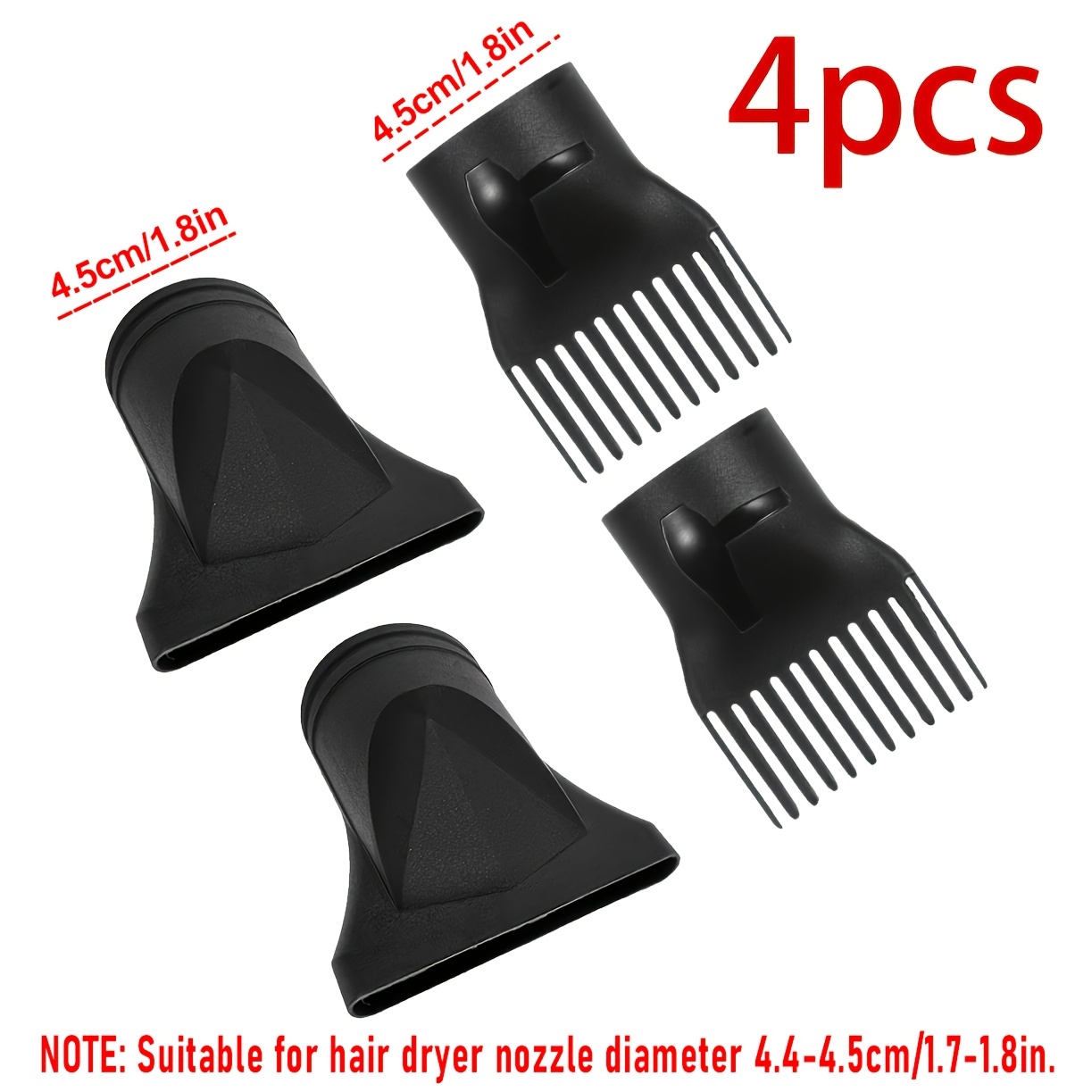 TEMU Set pezzi di accessori diffusori per asciugacapelli, ugello multifunzionale in plastica per asciugacapelli, diametro 4,5 cm, per acconciature su