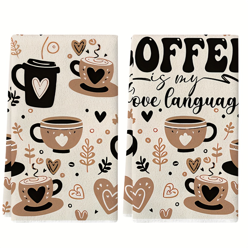 TEMU 2-pack Cup Kitchen Towels, Super Absorbent Soft Cleaning Cloths, Cooking Baking Tea Towels, Hand Towels, Dishcloths, Gift For , Gift For Mom,