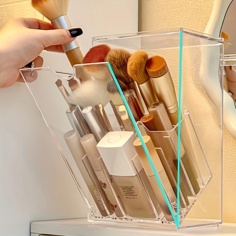 clear plastic makeup brush organizer   cosmetic storage box for desk under 3 2 cubic feet capacity jewelry making display packaging supplies beading jewelry making Product details 0