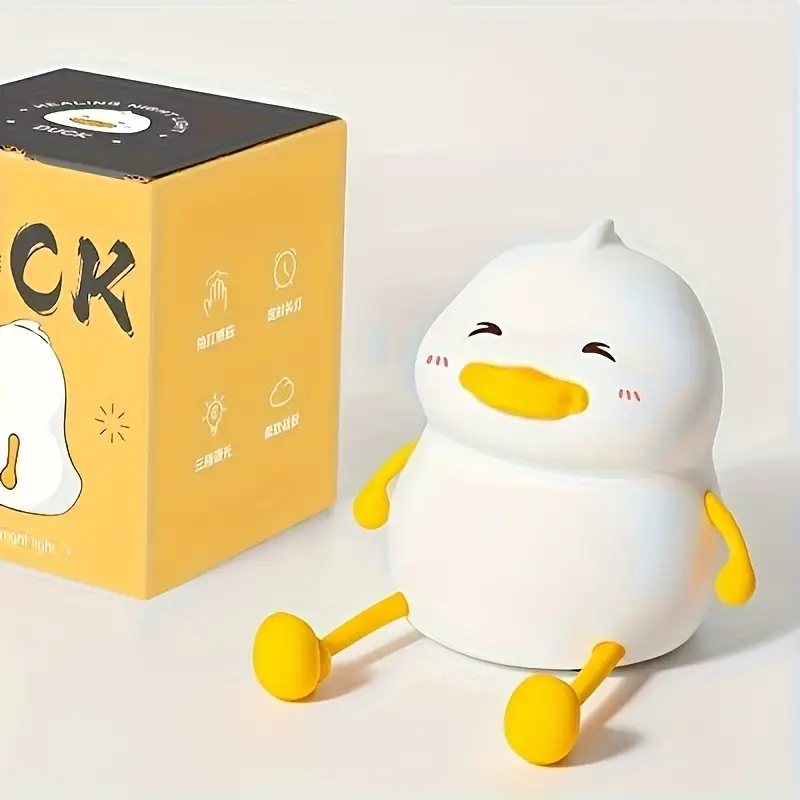 adorable fatty duck tap lamp usb rechargeable adjustable brightness night light with cute cartoon glow for bedroom decor creative birthday gift for home office duck decor design durable plastic Product details 1
