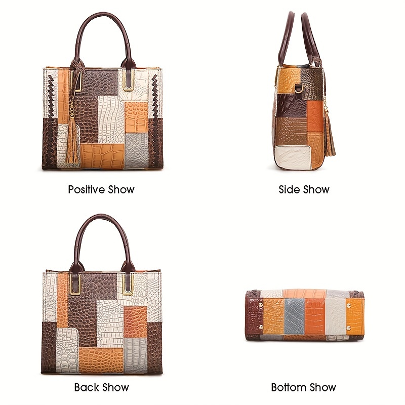 top handle handbags for women western retro crossbody satchel purse leather handbag with adjustable strap Product details 1