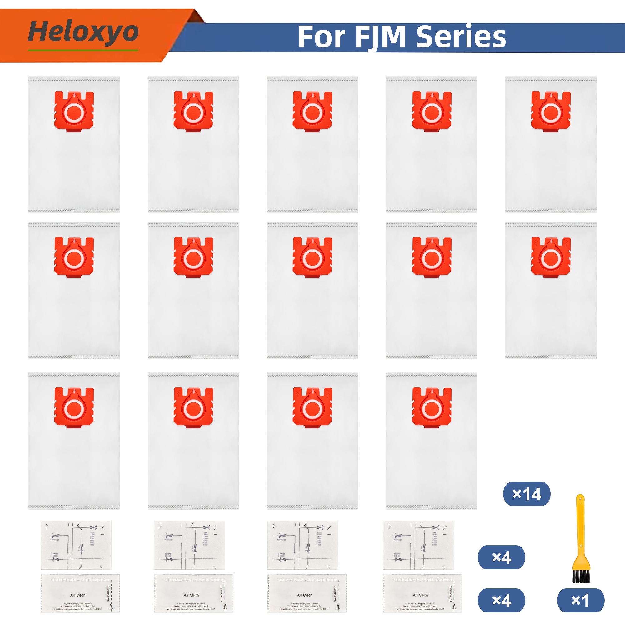 TEMU 3d Fjm Vacuum Cleaner Bags Compatible With Miele Fjm Vacuum Cleaner, Compact C1, Compact C2, Complete C1, S241, S290, S300i, , , S4, S6 Series,