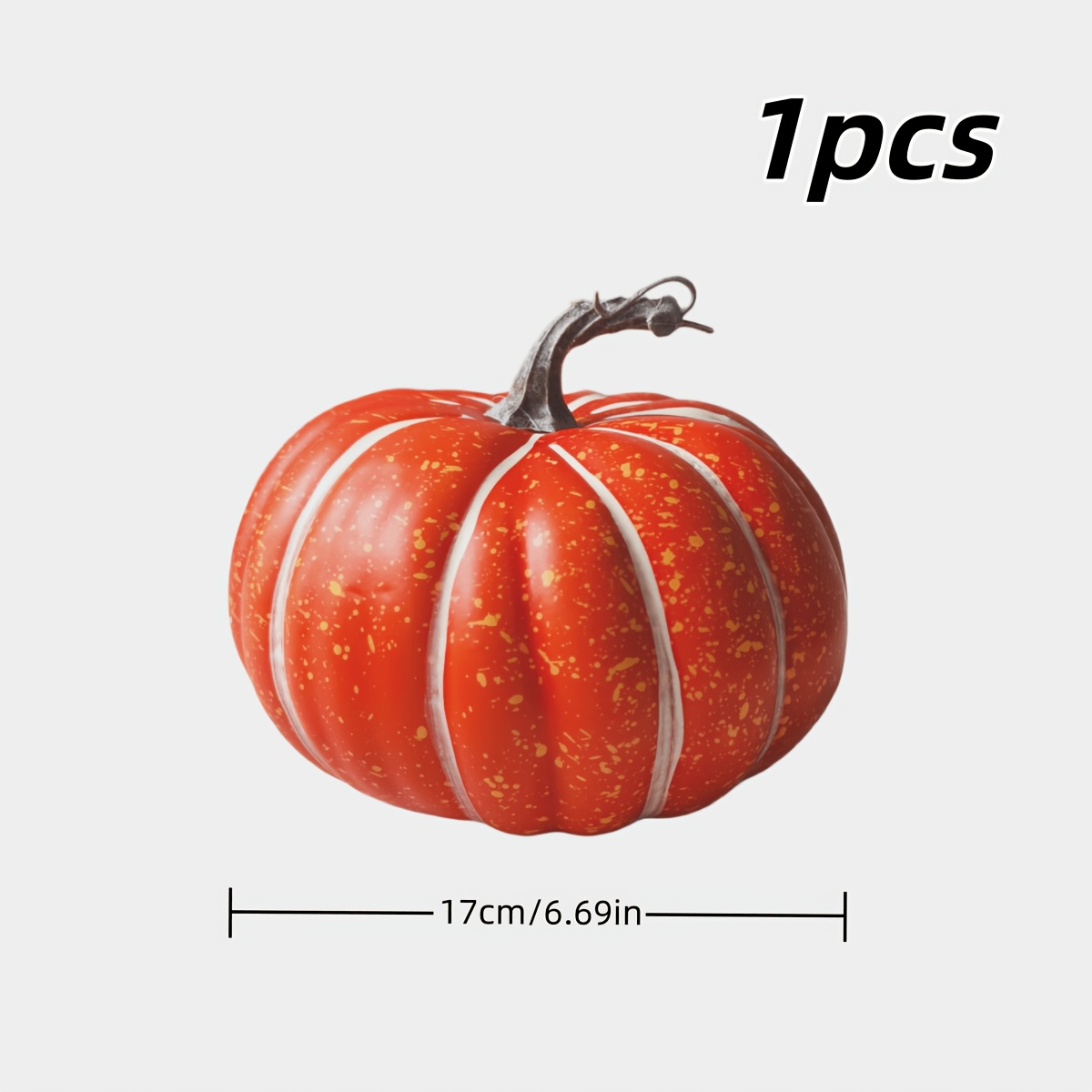 TEMU 1 pc Citrouille Artificielle Orange, Citrouille Réaliste pour Décoration Intérieure, Décoration d'Automne/Automne, Décoration de , Décoration de