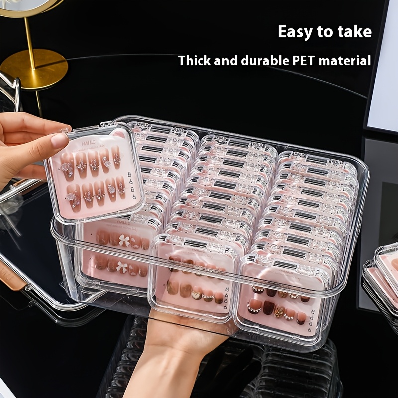 

15/30pcs Clear Acrylic Press-on Nail Storage Boxes, Transparent Dust-proof Display Case For Nail Art Accessories, Sealable Organizer For Manicure Jewelry, Valentine's Day Gift Idea