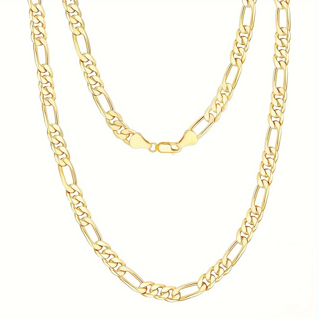 

Plated 18k Gold 5mm -cut Link Chain Necklace For Women Men