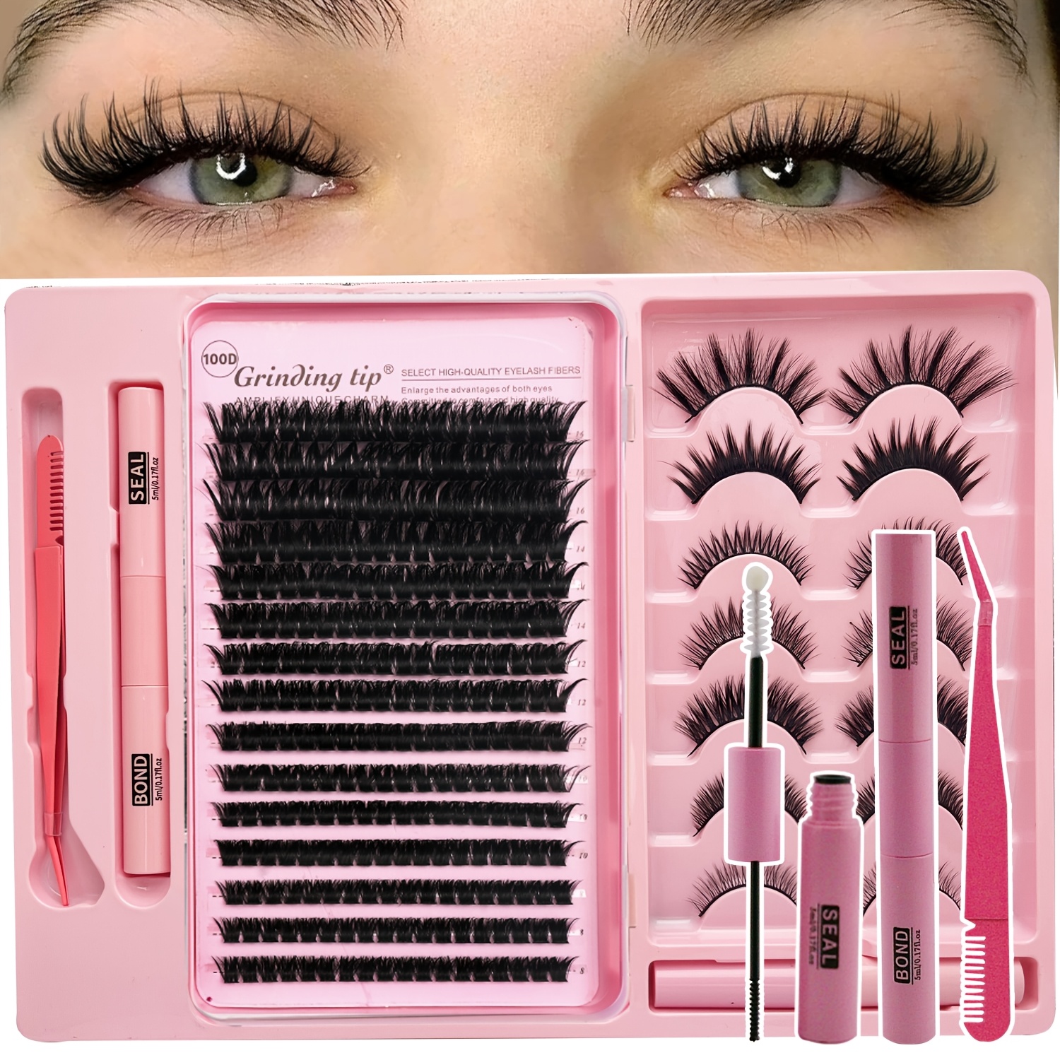 False Eyelash Set, Contains 7 Pairs Of Eyelashes, Includes Tools, Includes Brush, Women's Eyelash Extensions, Anime Eyelashes, Cartoon Eyelashes, European And , Styles