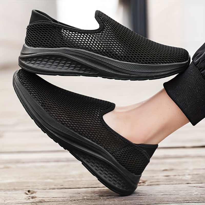 Men'S Breathable Knit Slip-On Sneakers - Lightweight, Comfortable Soft Sole Casual Shoes for Running, Hiking & Everyday Wear, Dark Green, Breathable Fabric Upper, EVA Sole, Slipon Sneakers | Lowtop Sneakers | Breathable Upper, Shoe Comfort for Me