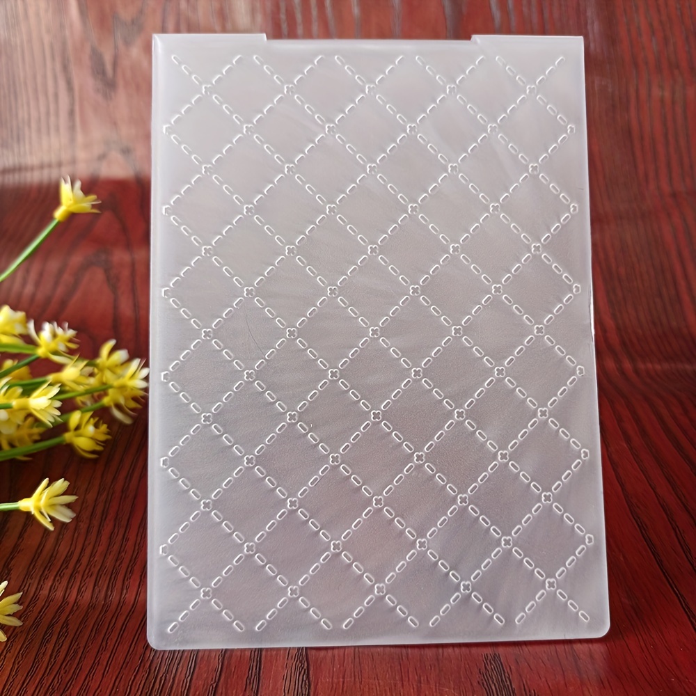 

Diamond Grid Dashed Line 2d/3d Embossed Folder Plastic Embossing Folders For Card Making Embossing Machine Template For Scrapbook Paper Craft Album Stamps Decor