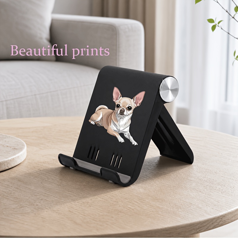 TEMU 1pc Cute Chihuahua Foldable Desk Cell Phone Stand Phone Holder Adjustable Desktop Phone Stand For Desk Mobile Phone Holder Compatible For Iphone
