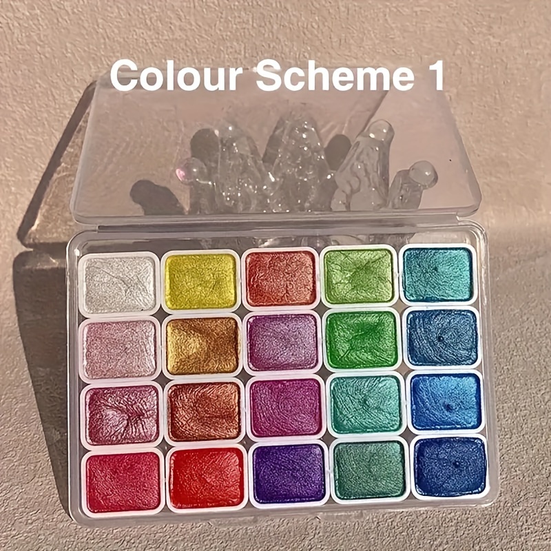 

Mica Powder Pigment 20-color Pearl Watercolor Paint Set - Solid High-pigment Portable Art Palette For Beginners & Professionals