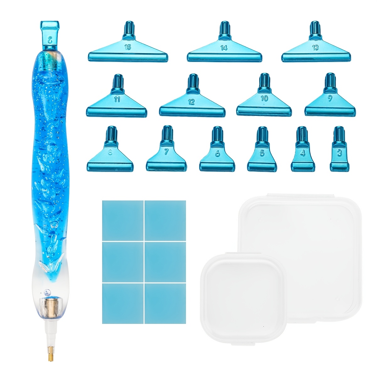 Image of 1 Set Of 22pcs Diy New Diamond Painting Pen Set, With Replacement Pen Tip, Clay, Multiple Color Options, Suitable For Diamond Painting Lovers, Handmade Art Diamond Painting Gift